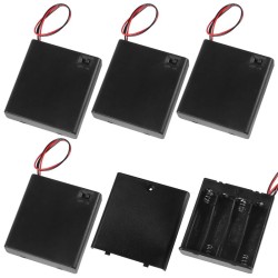 4 x AA Battery Holder Box, With Cover/on-off